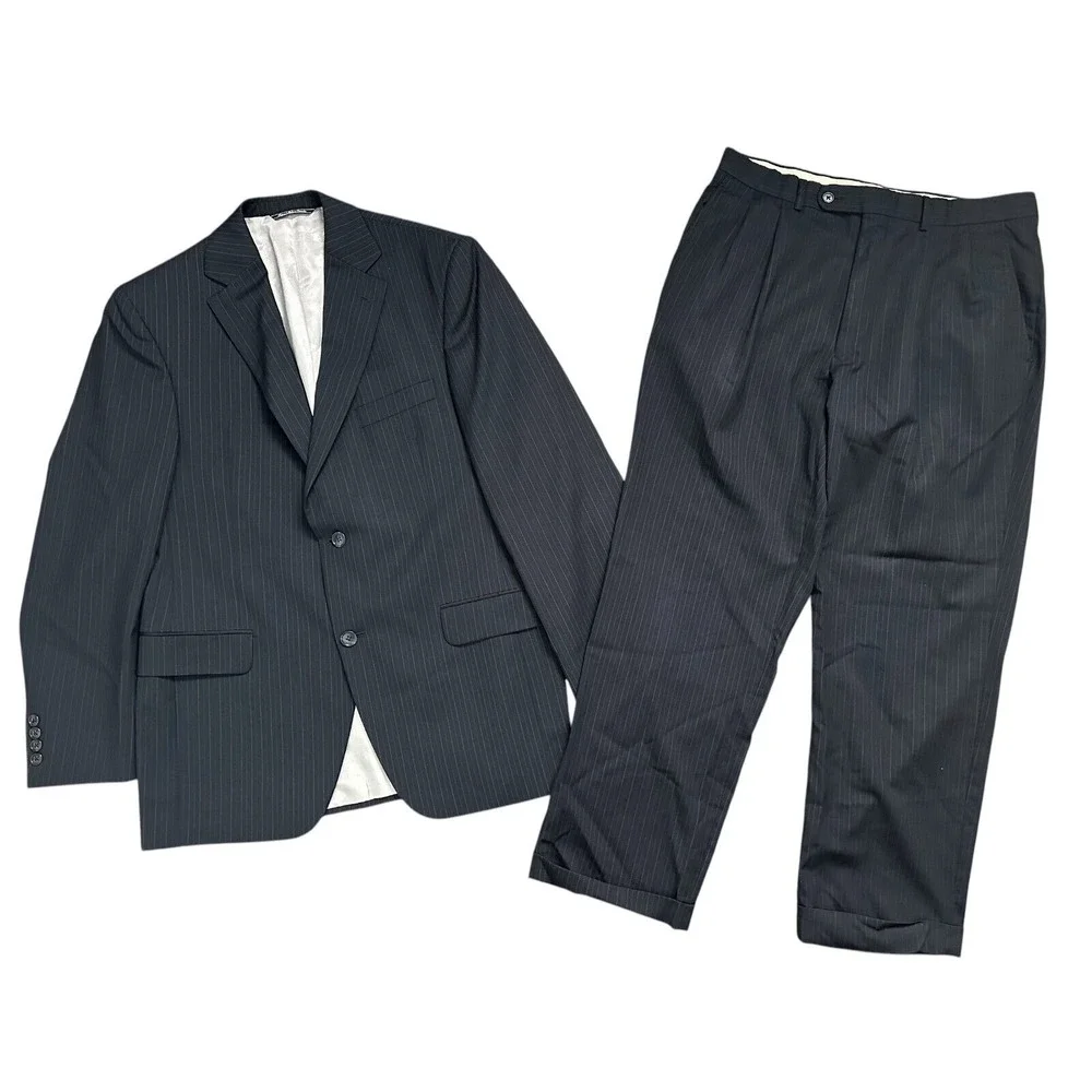 Jack Victor Blazer 40R Pure Wool Mens Button Suit Coat Jacket & Slacks‎ 34R READ
